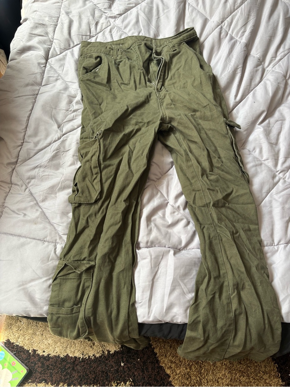 Olive Green Women's Cargo Pants - Casual Utility Style